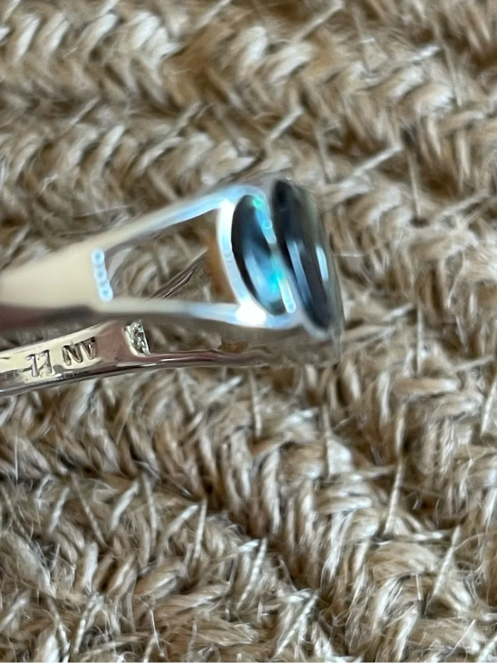 Vintage Abalone 925‎ Sterling Ring Artesian Design Womens 11